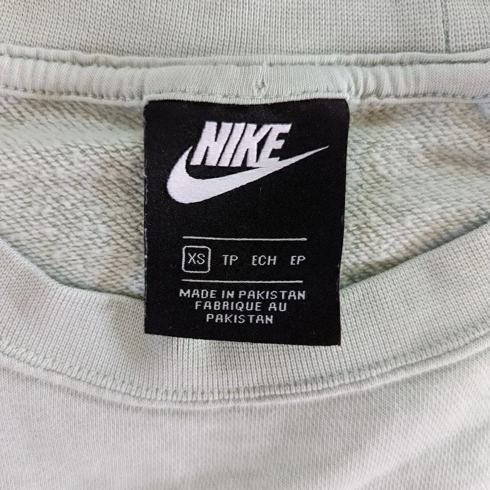 Nike Sportswear Pale Green Laceup Crewneck XS Rebel Punk Coastal Athleisure